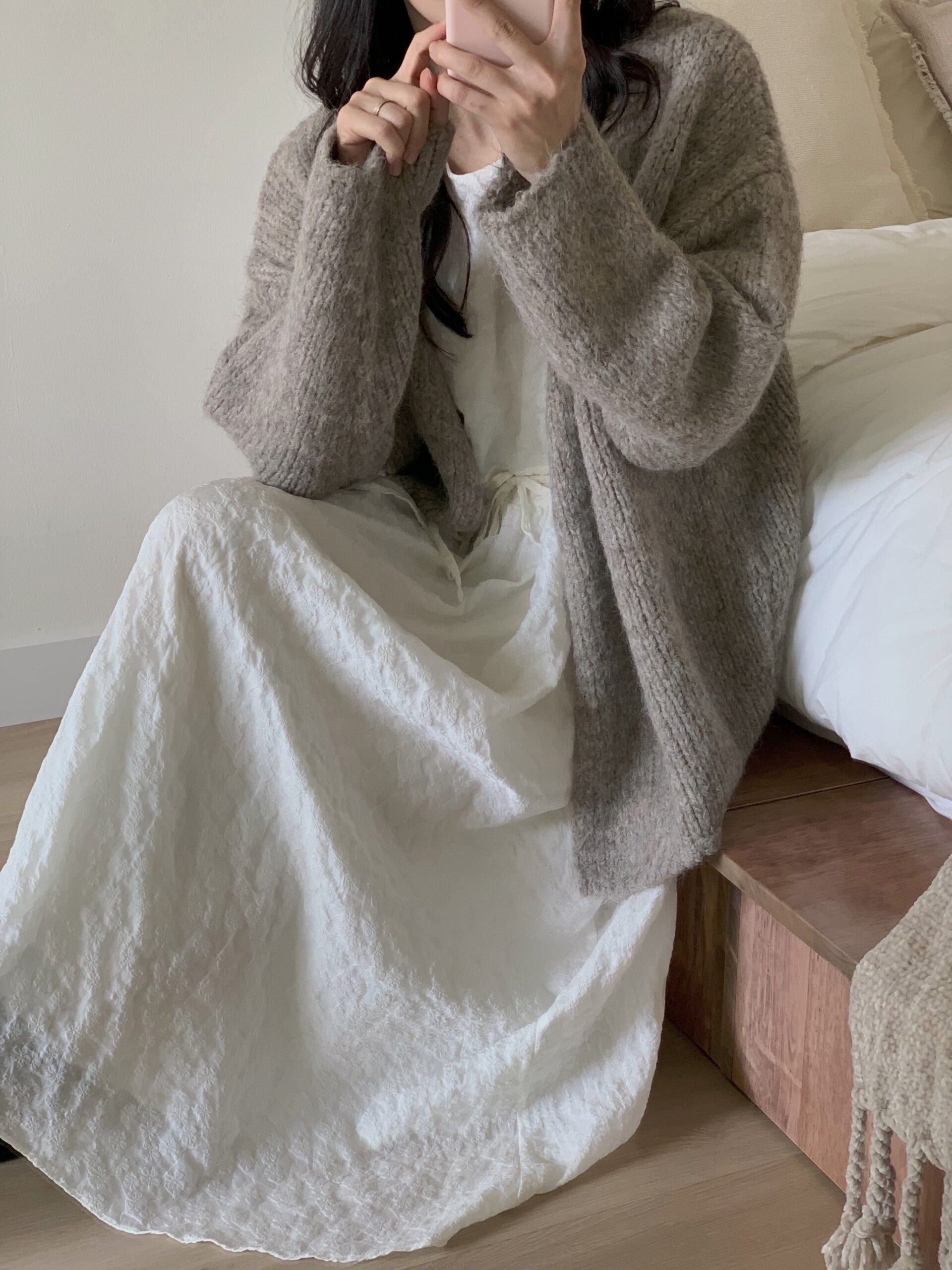 暖暖毛感厚針織外套