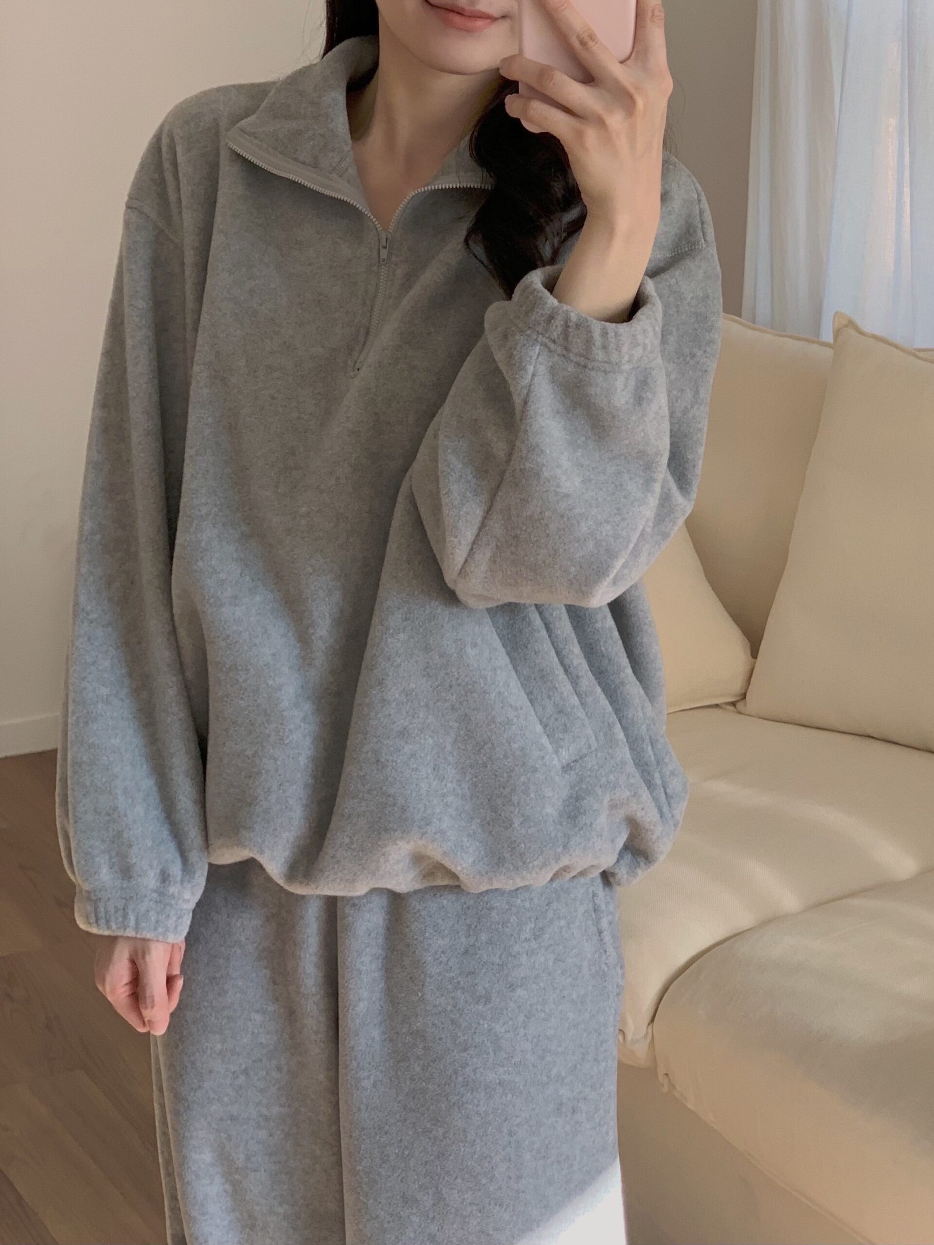 極暖毛絨半拉鏈上衣